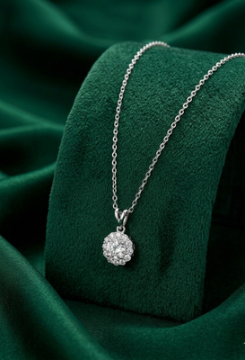 925 sterling silver sparkling floral cluster pendant necklace for women 2