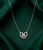 925 sterling silver heart pendant necklace with floral sparkle design for women