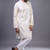 elegant cream embroidered silk kurta pant set