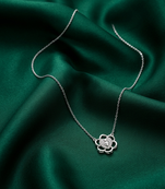 925 sterling silver floral heart pendant necklace with sparkling detailing for women
