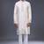cream mirror embroidered silk kurta pant set