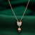 rose gold cat charm necklace in 925 sterling silver | cute crystal pendant necklace for women