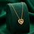 925 sterling silver gold-plated heart pendant necklace with crystal accent for women