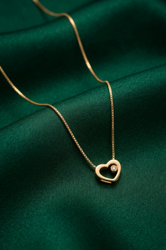 rose gold minimal heart necklace in 925 sterling silver | elegant solitaire love pendant for women