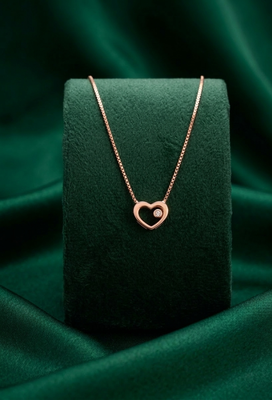 rose gold minimal heart necklace in 925 sterling silver | elegant solitaire love pendant for women 2