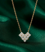 rose gold floral cluster necklace in 925 sterling silver | elegant sparkling flower pendant for women
