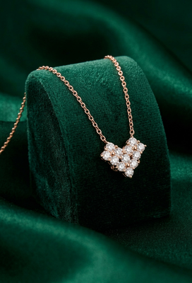 rose gold floral cluster necklace in 925 sterling silver | elegant sparkling flower pendant for women 2