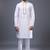 off white embroidered kurta pant set for men