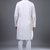 off white embroidered kurta pant set for men