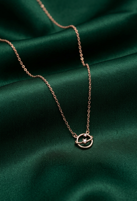 rose gold orbit star necklace in 925 sterling silver | minimalist celestial pendant for women 1