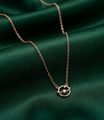 rose gold orbit star necklace in 925 sterling silver | minimalist celestial pendant for women