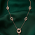 rose gold geometric link necklace in 925 sterling silver | elegant multi-charm pendant necklace for women