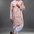 peach allover embroidered kurta patiala set for men