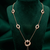 rose gold geometric link necklace in 925 sterling silver | elegant multi-charm pendant necklace for women