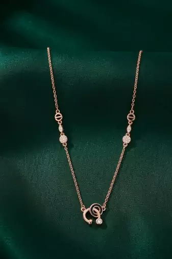 rose gold contemporary link necklace in 925 sterling silver | elegant designer chain necklace for women
