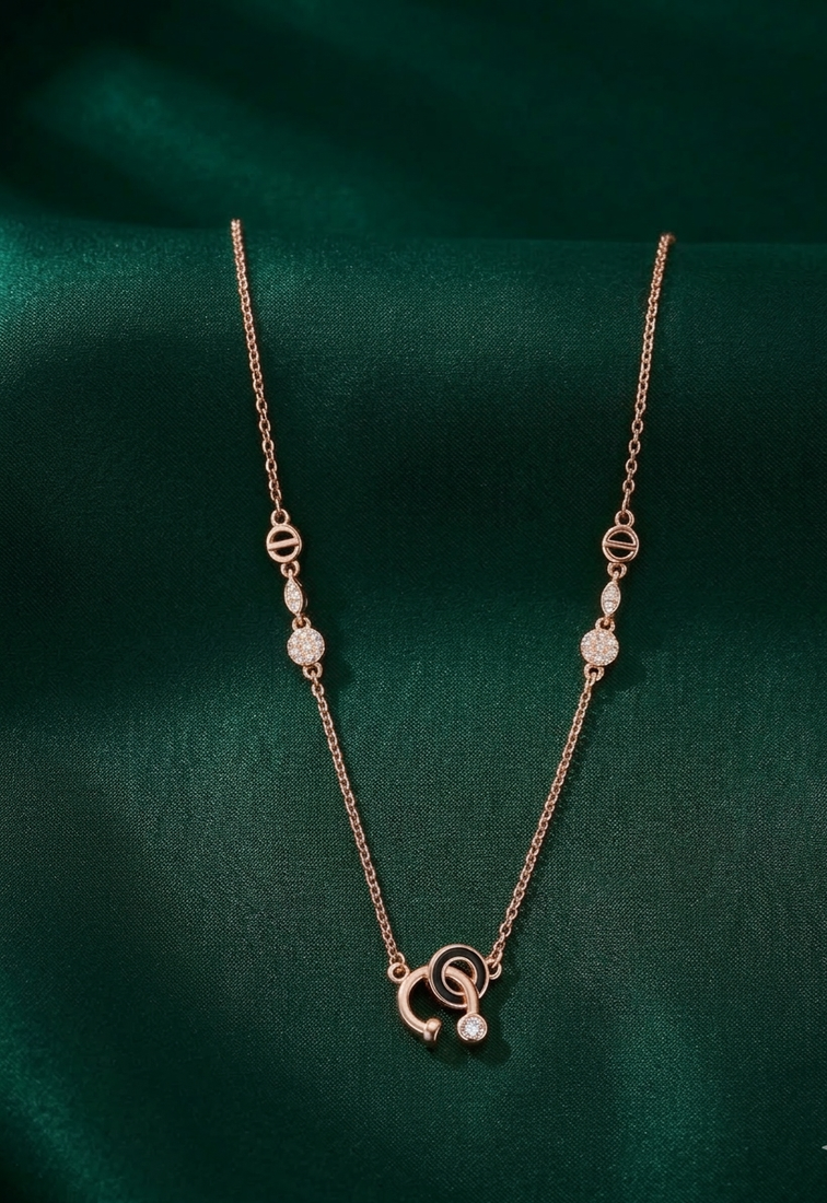 rose gold contemporary link necklace in 925 sterling silver | elegant designer chain necklace for women