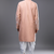 peach allover embroidered kurta patiala set for men