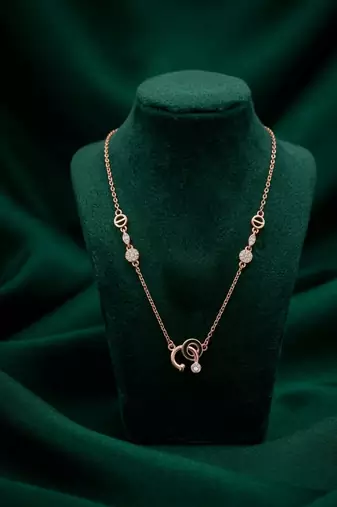 rose gold contemporary link necklace in 925 sterling silver | elegant designer chain necklace for women