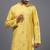 yellow mirror embroidered silk kurta pant set