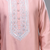 peach mirror embroidered kurta patiala set for men