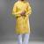 yellow mirror embroidered silk kurta pant set