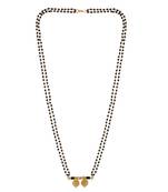 gold plated lakshmi coin mangalsutra with black beads