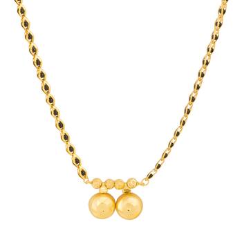 gold plated two wati mangalsutra with black beads 1