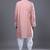 peach mirror embroidered kurta patiala set for men