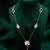 rose gold elegant oval link necklace in 925 sterling silver | designer multi-charm pendant necklace for women