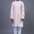 light pink embroidered silk kurta pant set for men