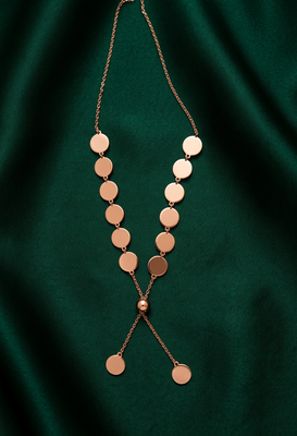 rose gold disc drop statement necklace in 925 sterling silver | elegant layered chain necklace for women 1