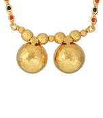 gold plated long two wati mangalsutra with beads