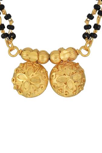 24kt gold plated double wati floral mangalsutra