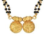 24kt gold plated double wati floral mangalsutra
