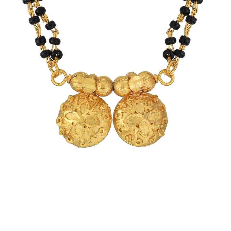 24kt gold plated double wati floral mangalsutra