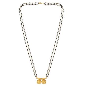 24kt gold plated double wati floral mangalsutra 2