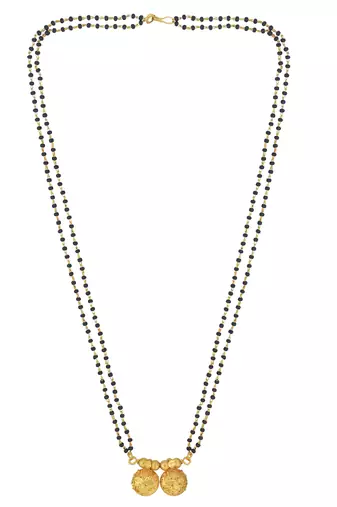 24kt gold plated double wati floral mangalsutra