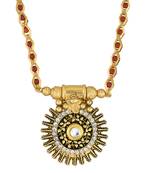 micron gold sun motif long mangalsutra for women