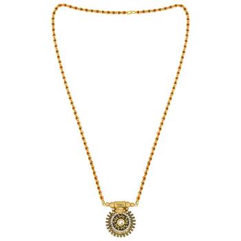 micron gold sun motif long mangalsutra for women 2