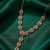 rose gold geometric link drop necklace in 925 sterling silver | modern statement designer necklace for women