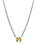 traditional brass micron double wati mangalsutra with tassel design
