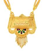ethnic gold plated handmade meenakari mangalsutra
