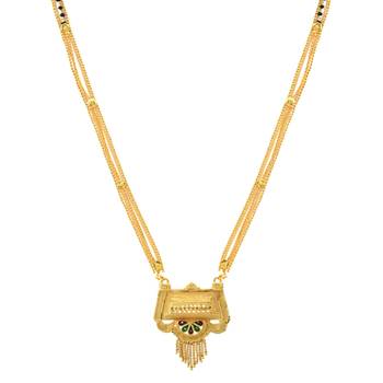 ethnic gold plated handmade meenakari mangalsutra 2