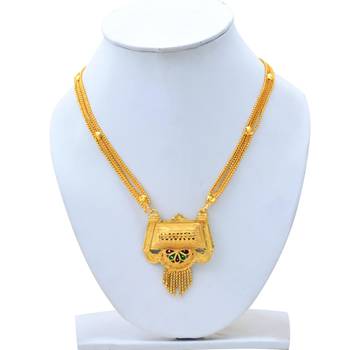 ethnic gold plated handmade meenakari mangalsutra 3