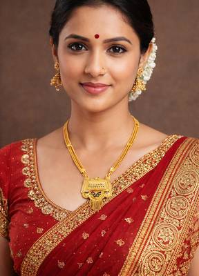 ethnic gold plated handmade meenakari mangalsutra 4