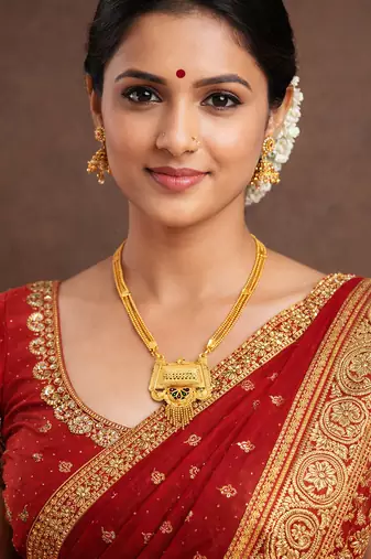 ethnic gold plated handmade meenakari mangalsutra