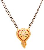 brass gold plated heart shape meenakari mangalsutra