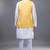 yellow mirror embroidered kurta jacket set for men