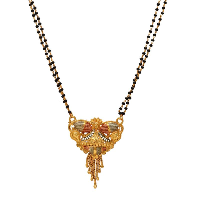brass micron gold handmade meenakari work traditional mangalsutra