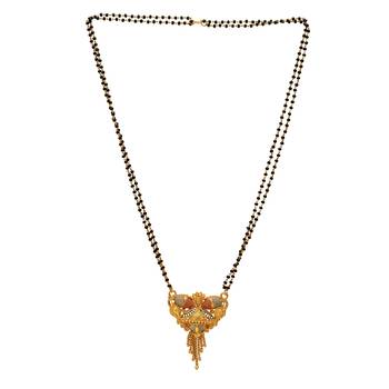 brass micron gold handmade meenakari work traditional mangalsutra 2